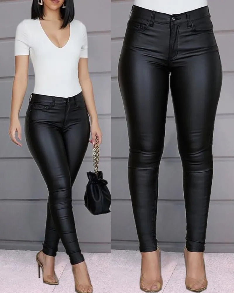 Long Leather Trousers