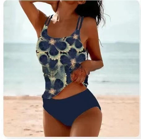 Stylish Printed Tankini Swimsuit