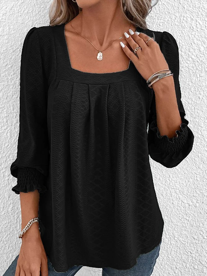 Lysse | Cotton Blouse with Square Neckline