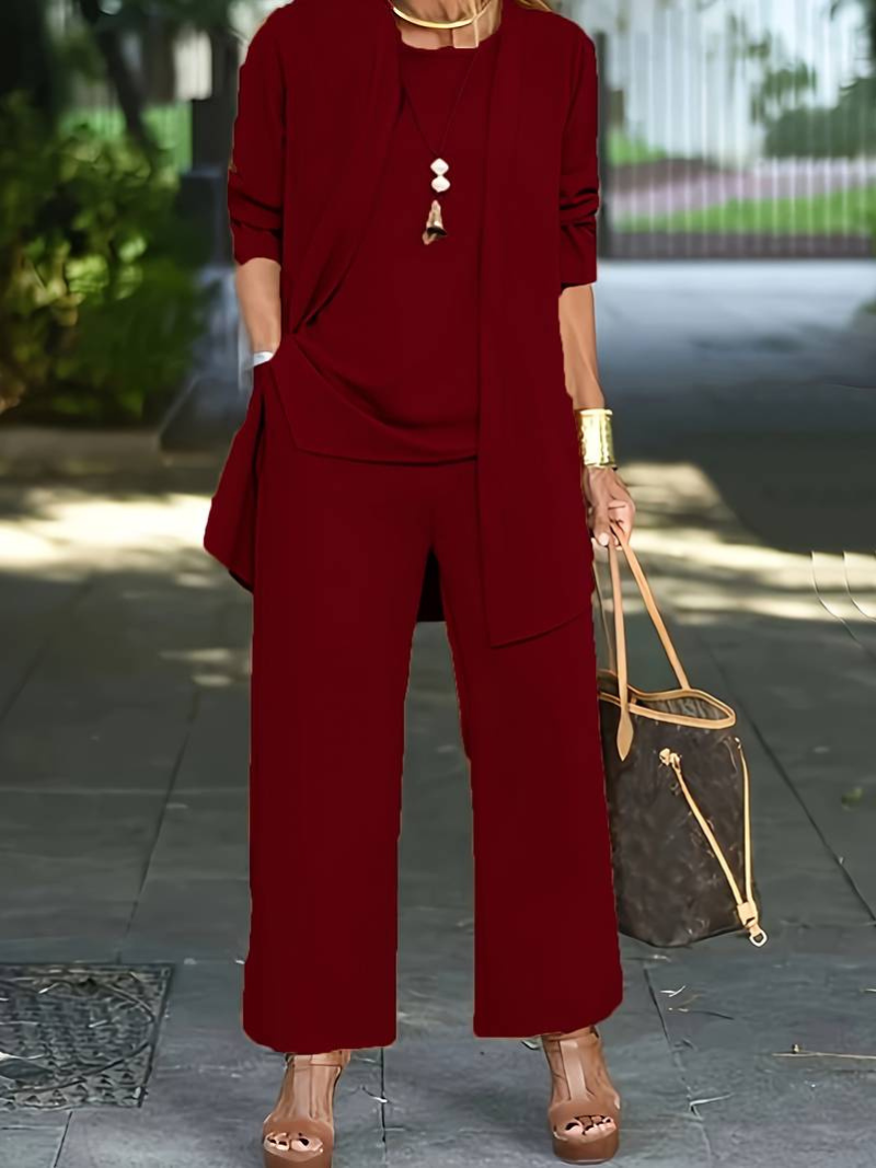 Ladies Elegant Three-Piece Suit Pantsuit for Women