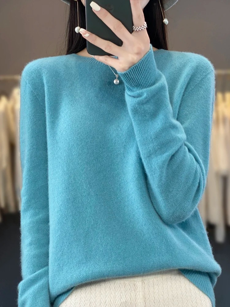 Cashmere Sweater Women Round Neck Soft and Elegant Knit Sweater