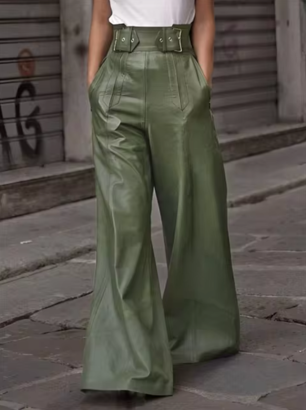 Lysse | High-cut Leather Trousers - Lysse