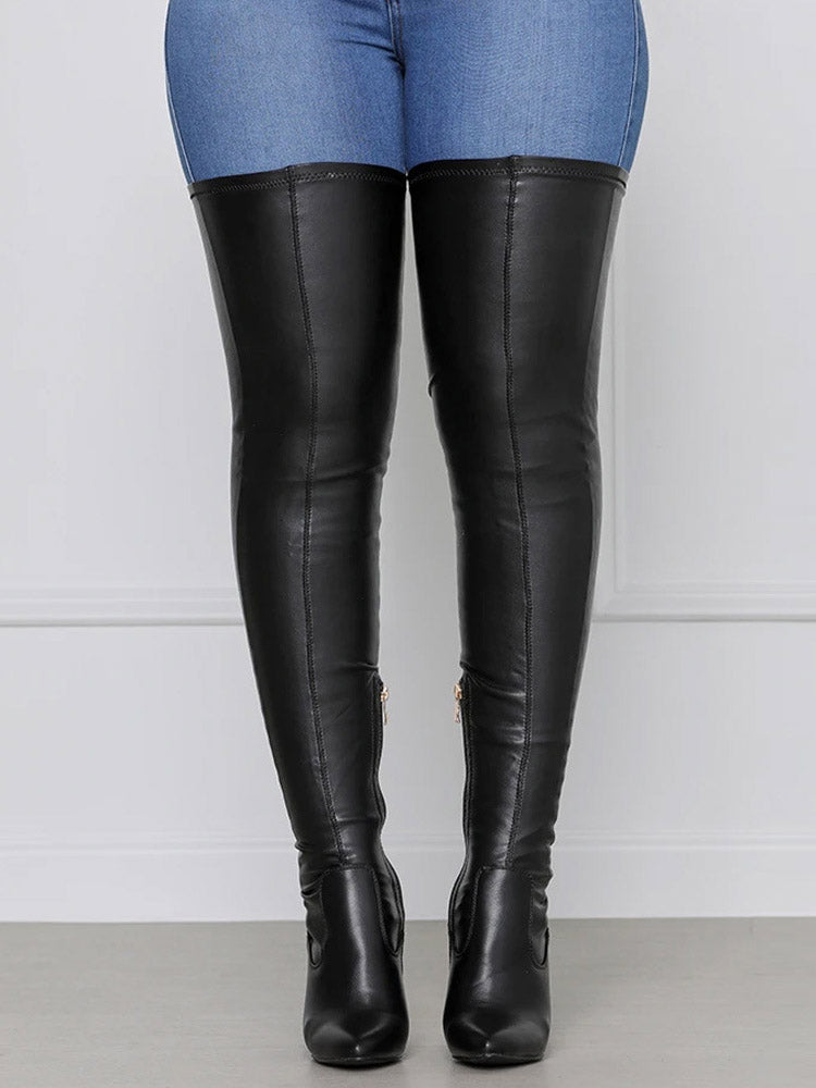 Lysse | Flat Overknee Boots made of Leather for Winter