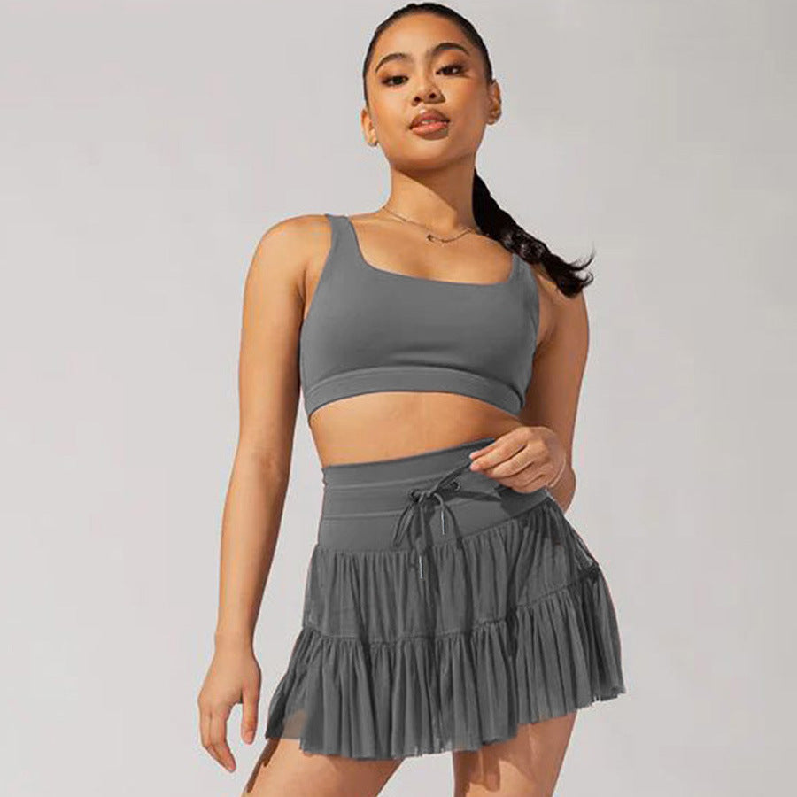 High Waist Mini Skirt With Safety Shorts