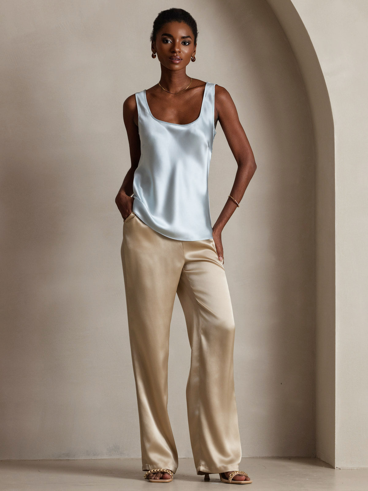 Silk U-Neck Tank Top