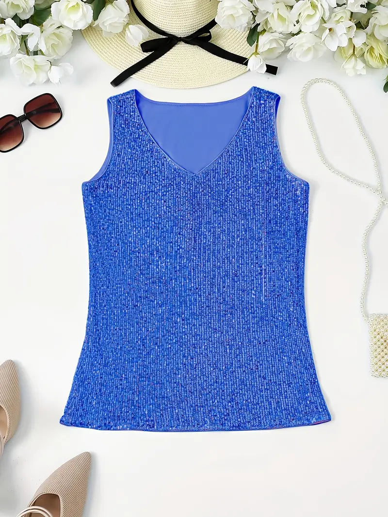 Elegant Sleeveless Top with Sequins