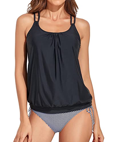 Athletic Two-Piece Tankini Swimsuits for Women Tummy Control Swimwear