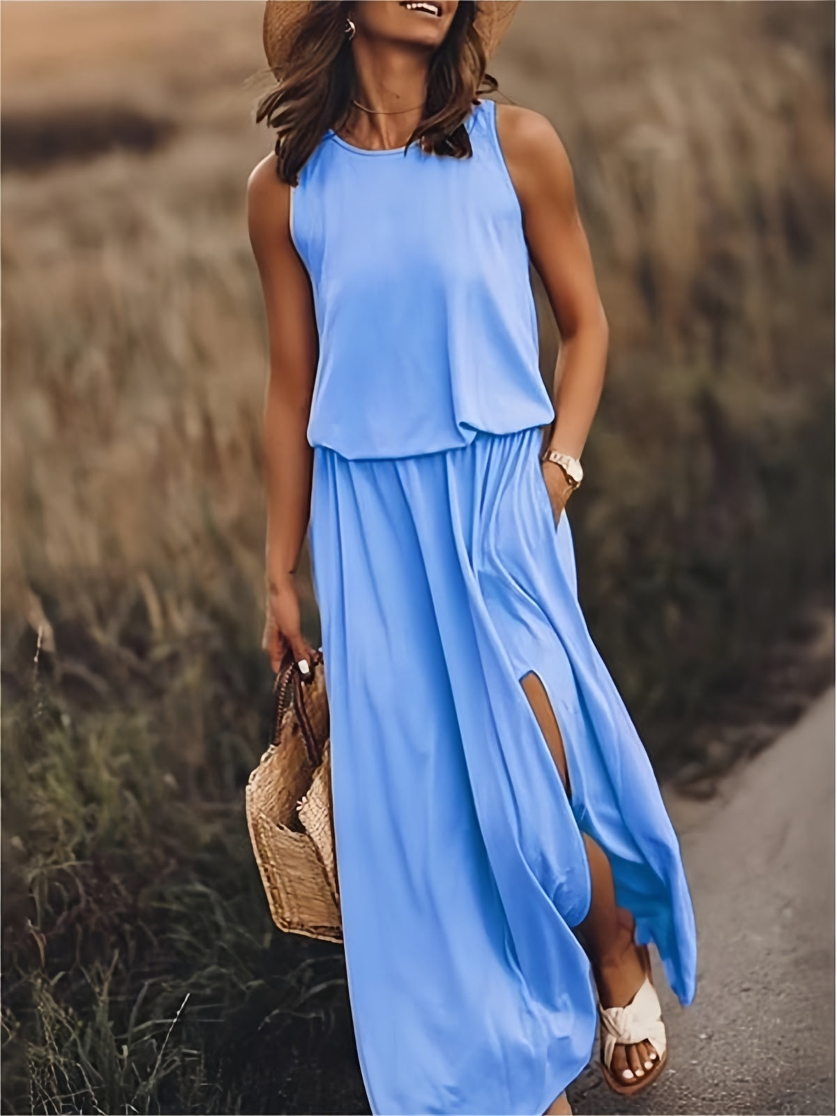 Maxi Dress - Simple Modal Boho Dress in Various Colors