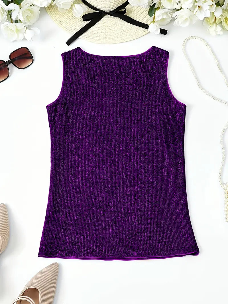 Elegant Sleeveless Top with Sequins
