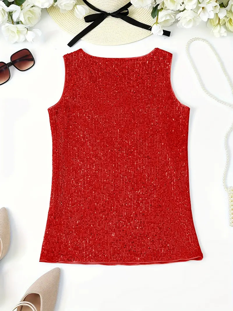 Elegant Sleeveless Top with Sequins