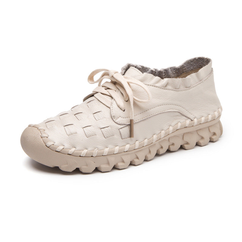 Retro Artistic Genuine Leather Women's Shoes