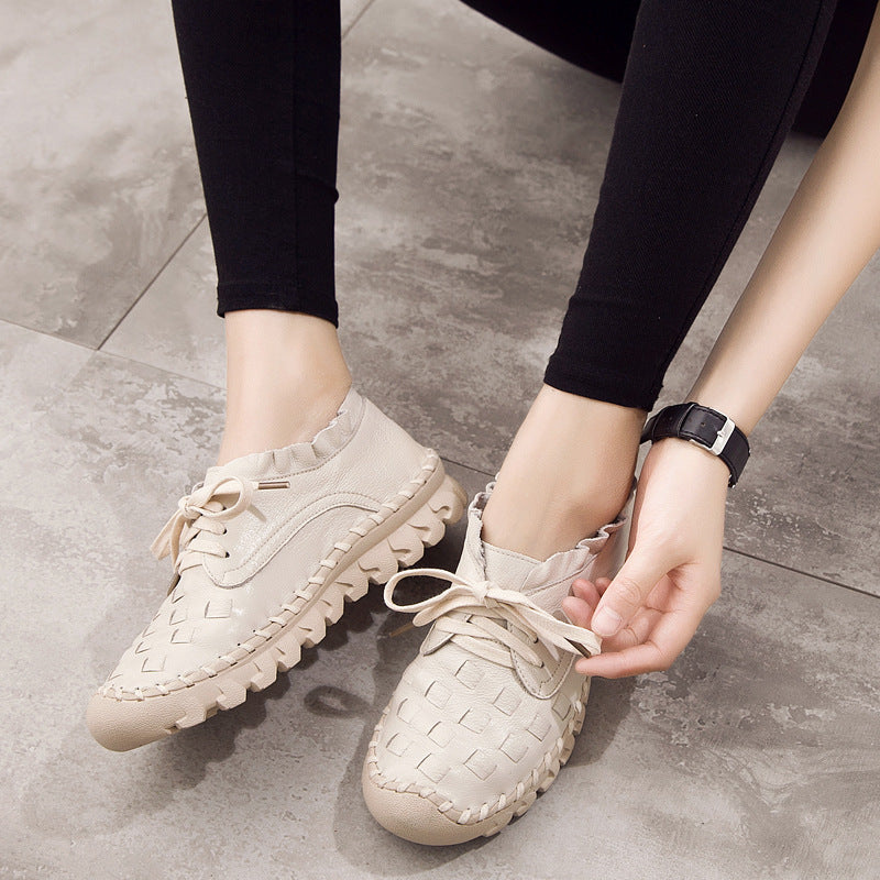 Retro Artistic Genuine Leather Women's Shoes