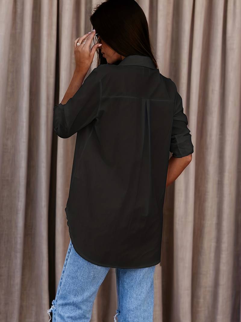 Solids, Simple Shirt with Button Placket Front