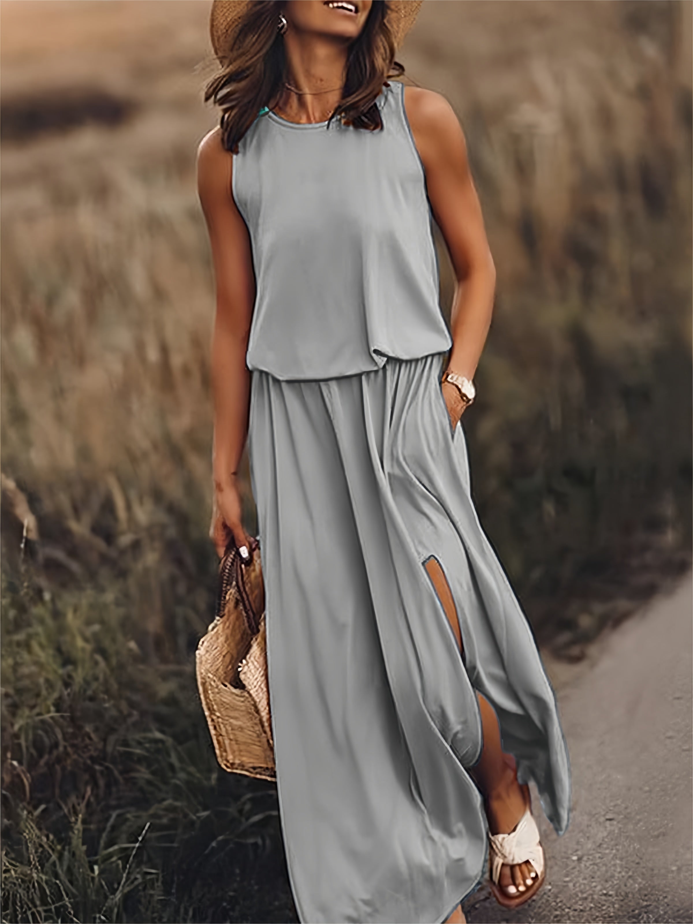 Maxi Dress - Simple Modal Boho Dress in Various Colors