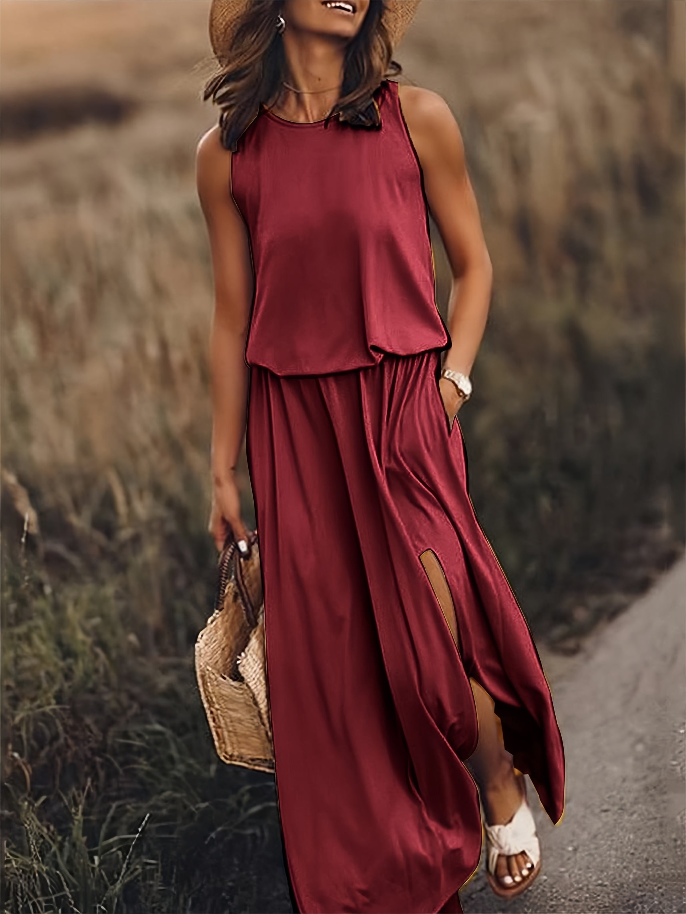 Maxi Dress - Simple Modal Boho Dress in Various Colors