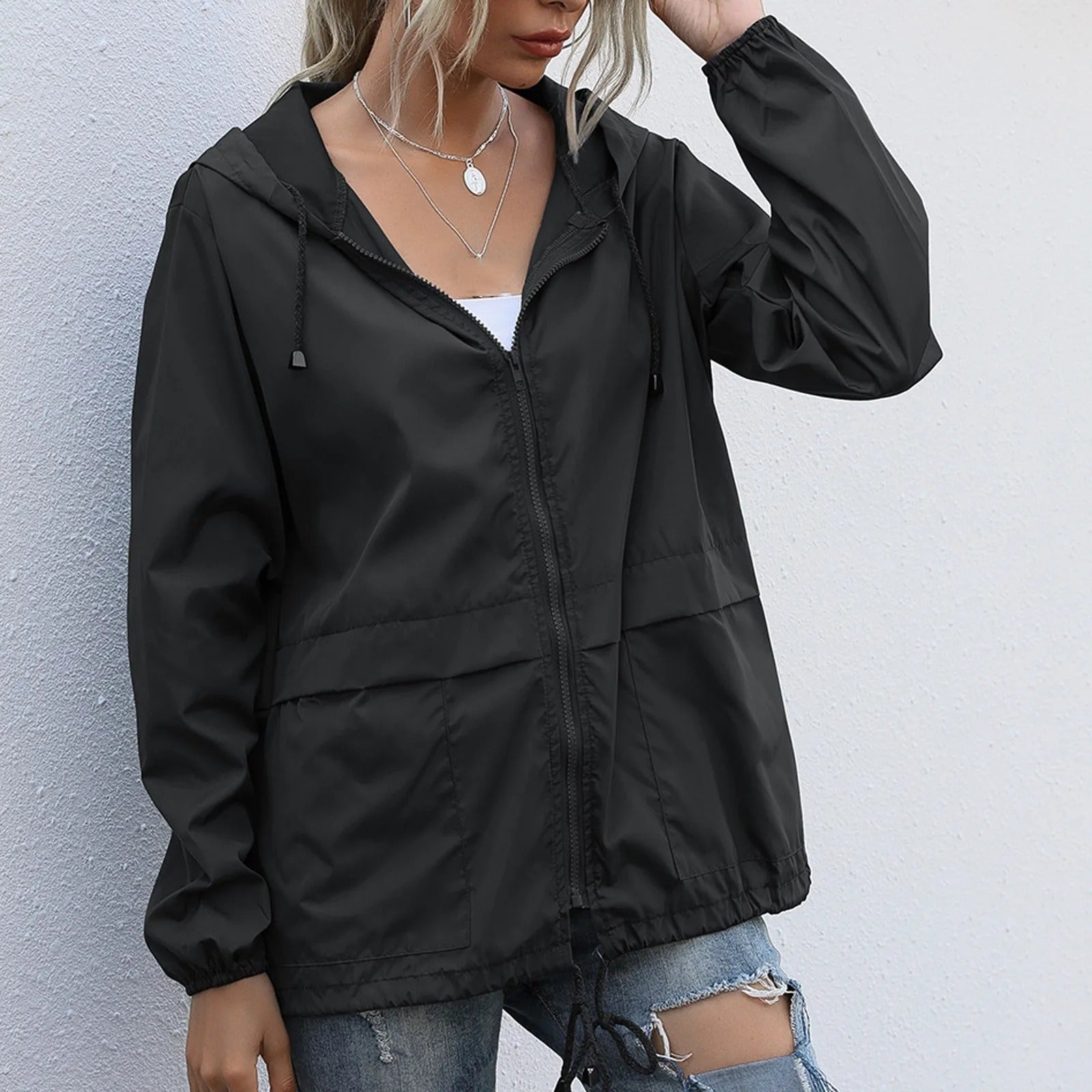 Lightweight Windbreaker with Hood