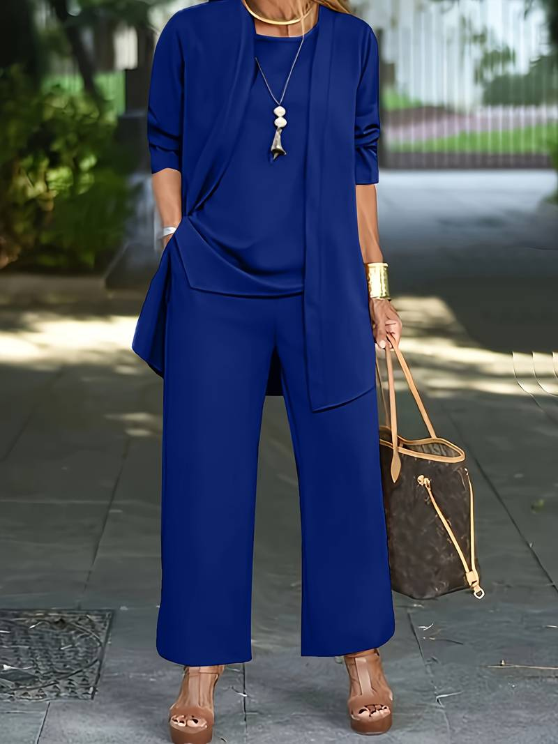 Ladies Elegant Three-Piece Suit Pantsuit for Women