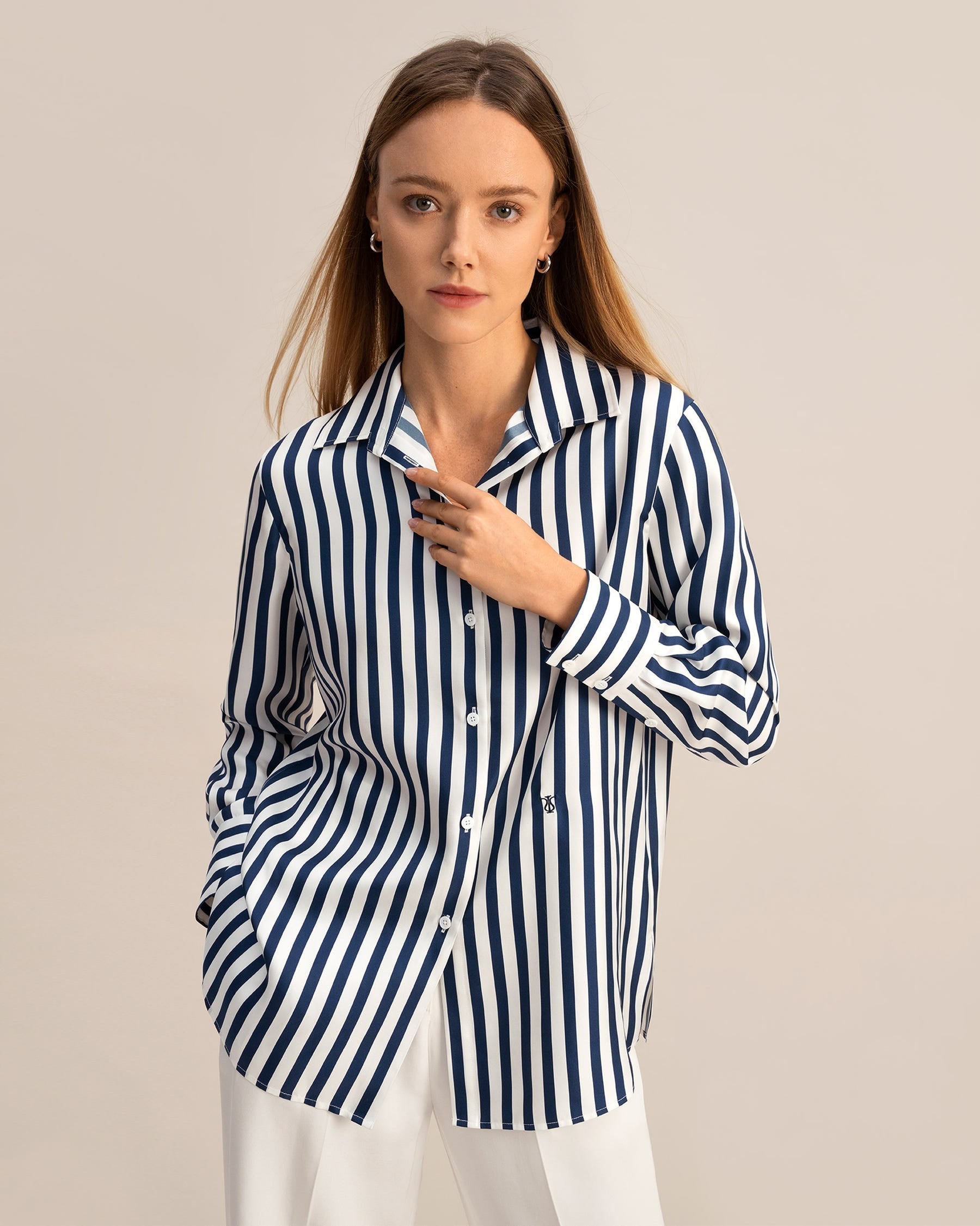 Striped silk shirt
