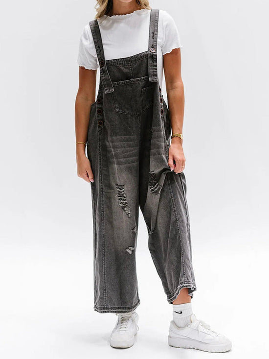 Women's Loose Denim Overalls Comfortable & Stylish