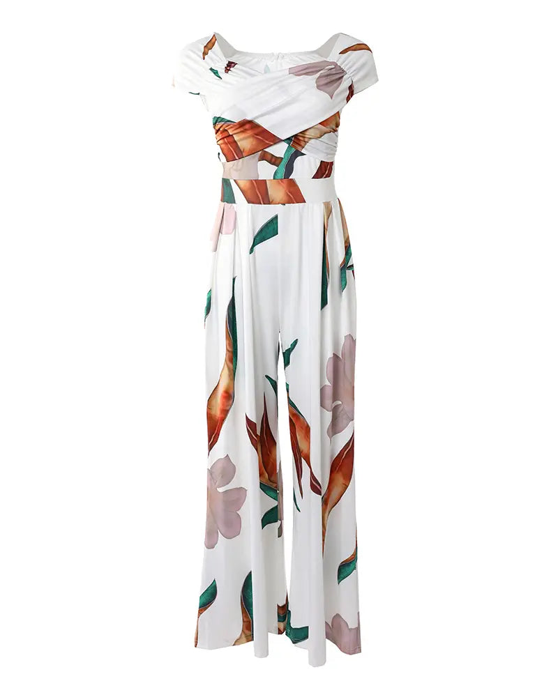 Elegant Jumpsuit Dress With Floral Pattern