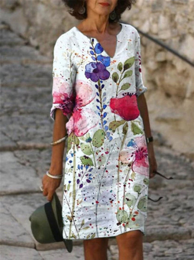 Floral Linen Dress