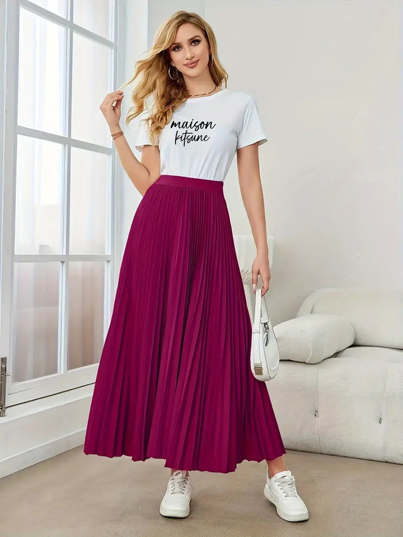 Dazzling Daydreams Pleated Maxi Skirt