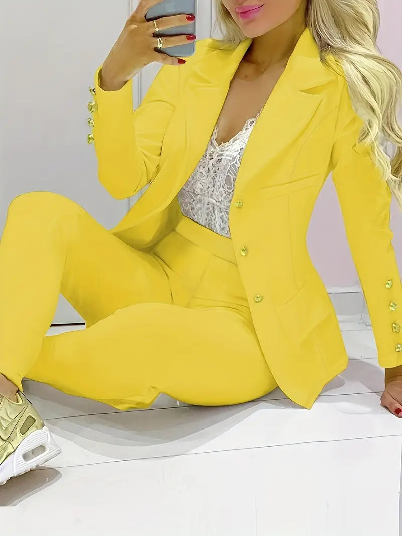 Lysse | Simple, Elegant, Double-Breasted Blazer and Slim Fit Pants