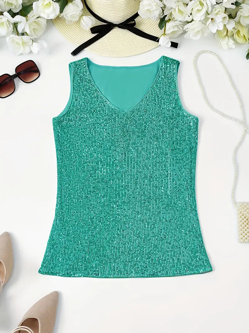Elegant Sleeveless Top with Sequins