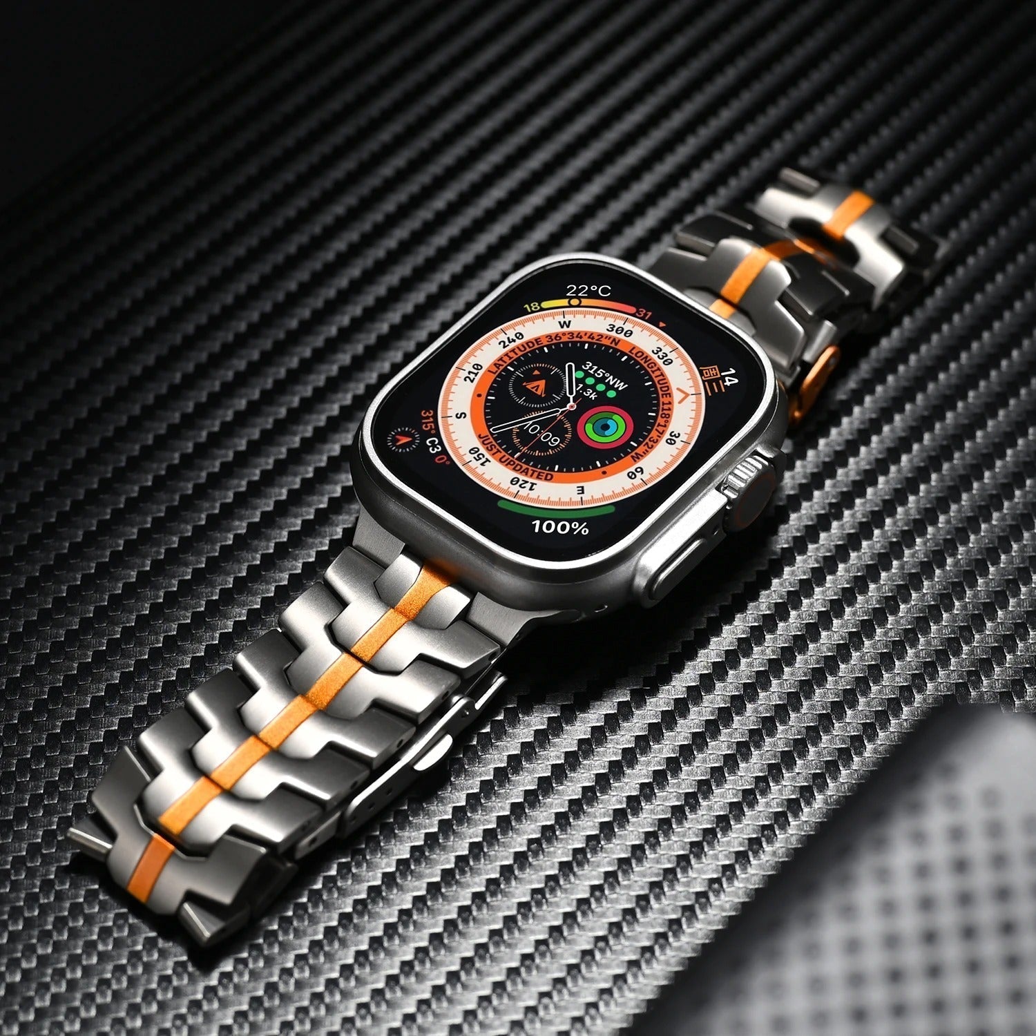Luxe Titanium Apple Watch Band Suitable for Series 1 9 and Ultra