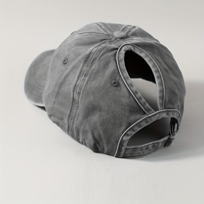 Ponytail Baseball Cap With Breathable Comfort and Uv Protection