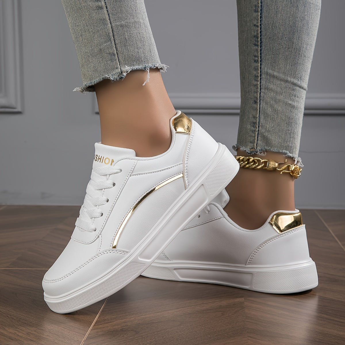 Solid Color Women's Sneakers With Soft Sole