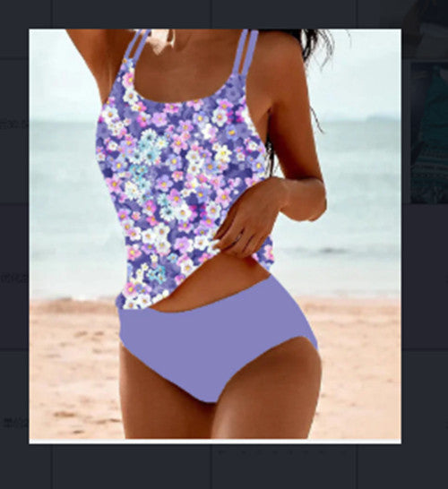 Stylish Printed Tankini Swimsuit