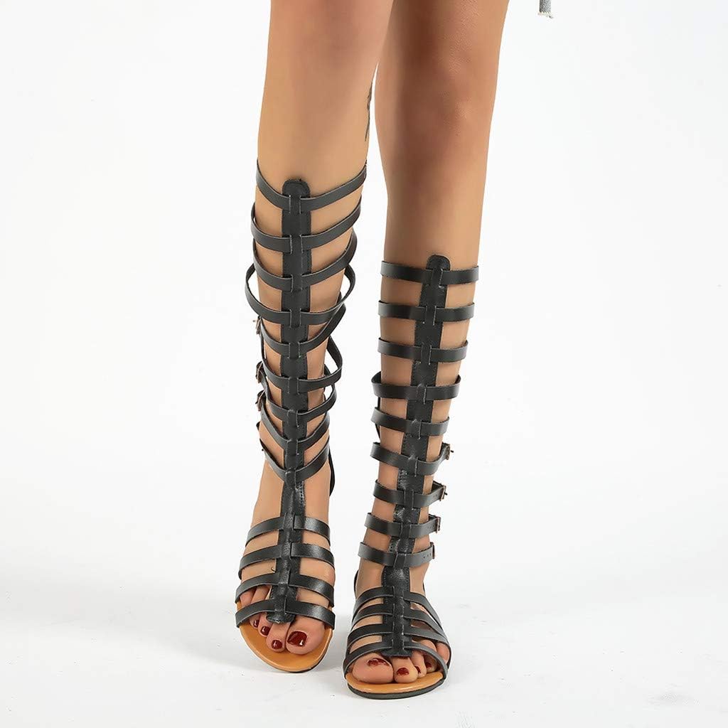 And Black Sandals With Double Buckles