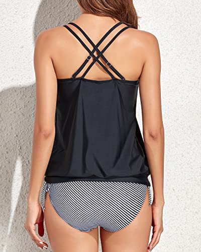 Athletic Two-Piece Tankini Swimsuits for Women Tummy Control Swimwear