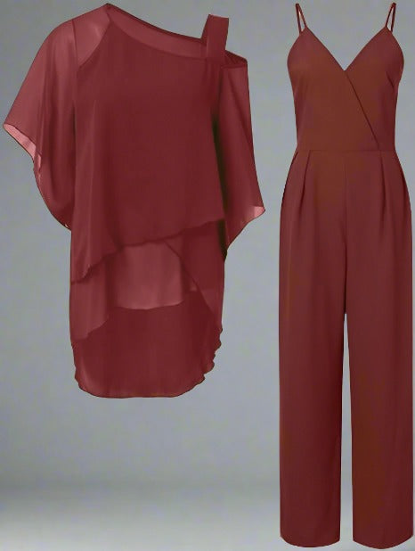 Amberluxury Chiffon Set For Elegant Evenings