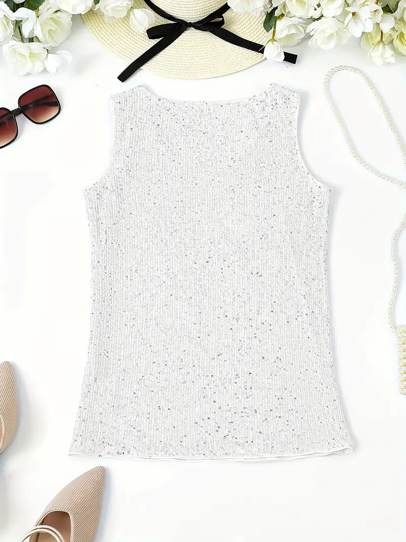 Elegant Sleeveless Top with Sequins