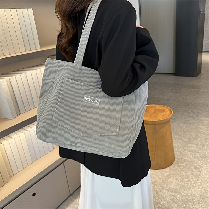 Elegant Women's Bag Made of High-quality Corduroy Vegan Leather