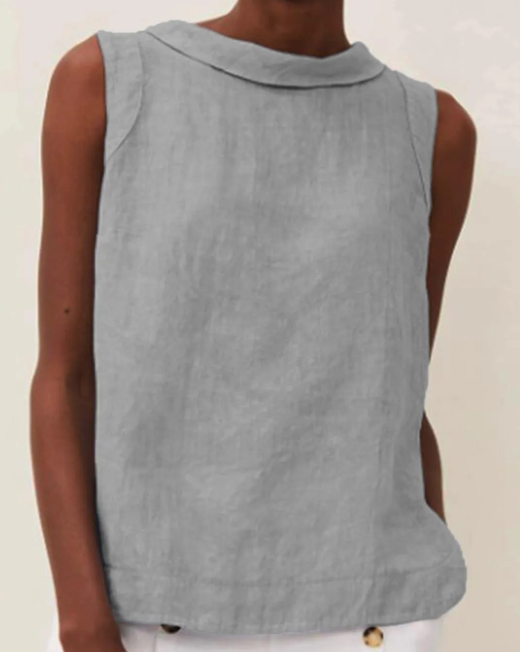 Short sleeve blouse with round neckline