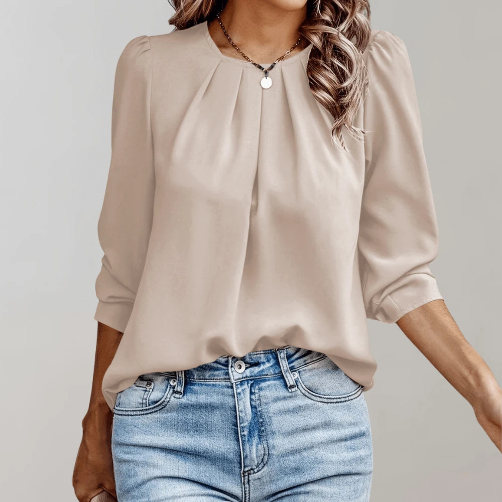 Lysse | Women's blouse with pleats and puff sleeves - Lysse