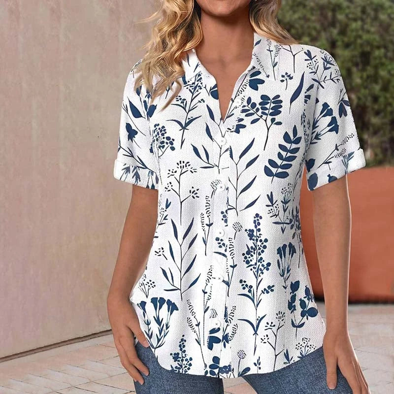Lysse | Casual blouse with leaf print - Lysse