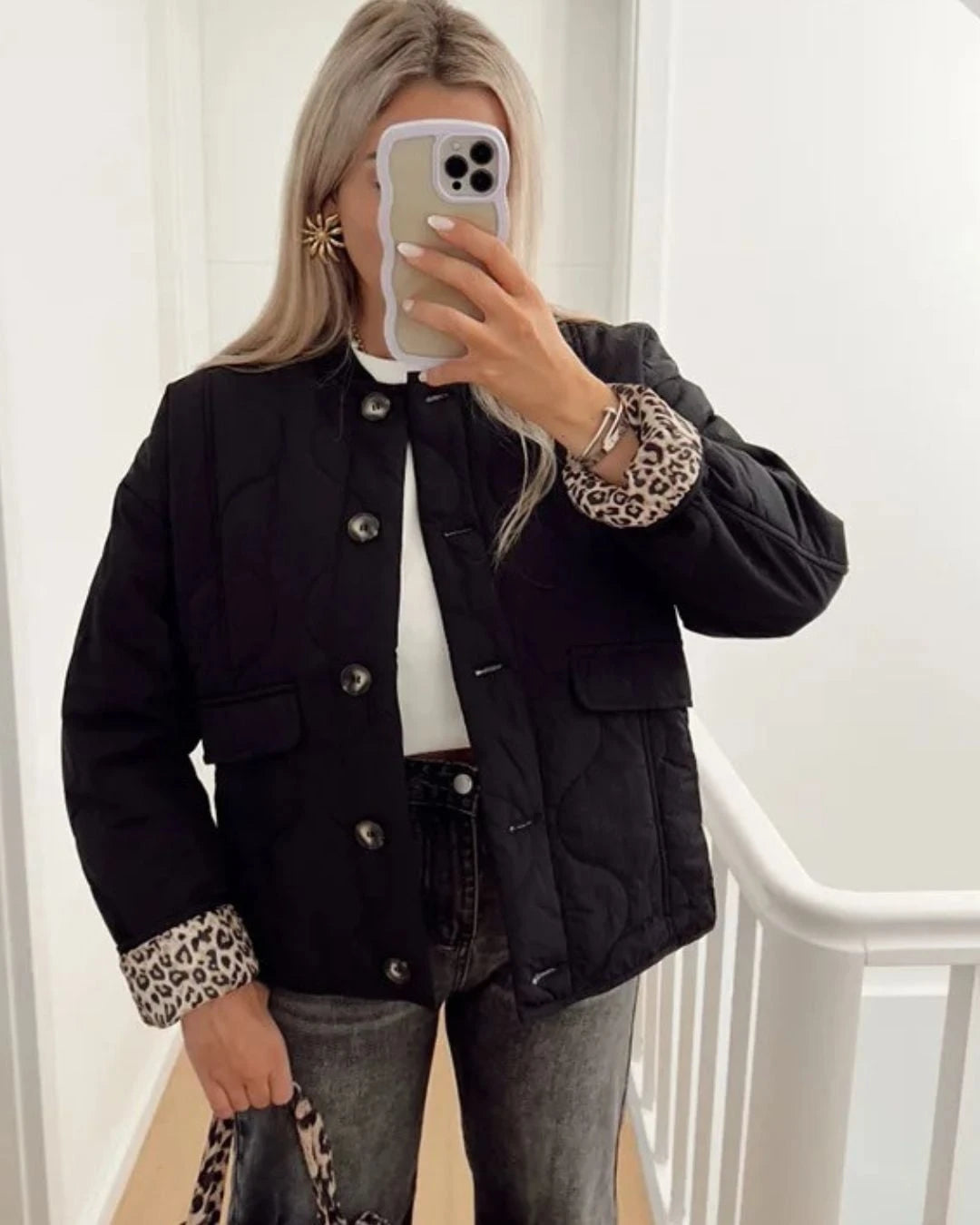 Lysse | Trendy Jacket with Leopard Lining