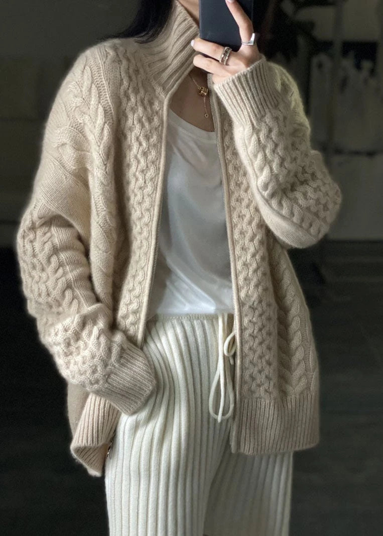 Lysse | Cashmere Cardigan with High Neck