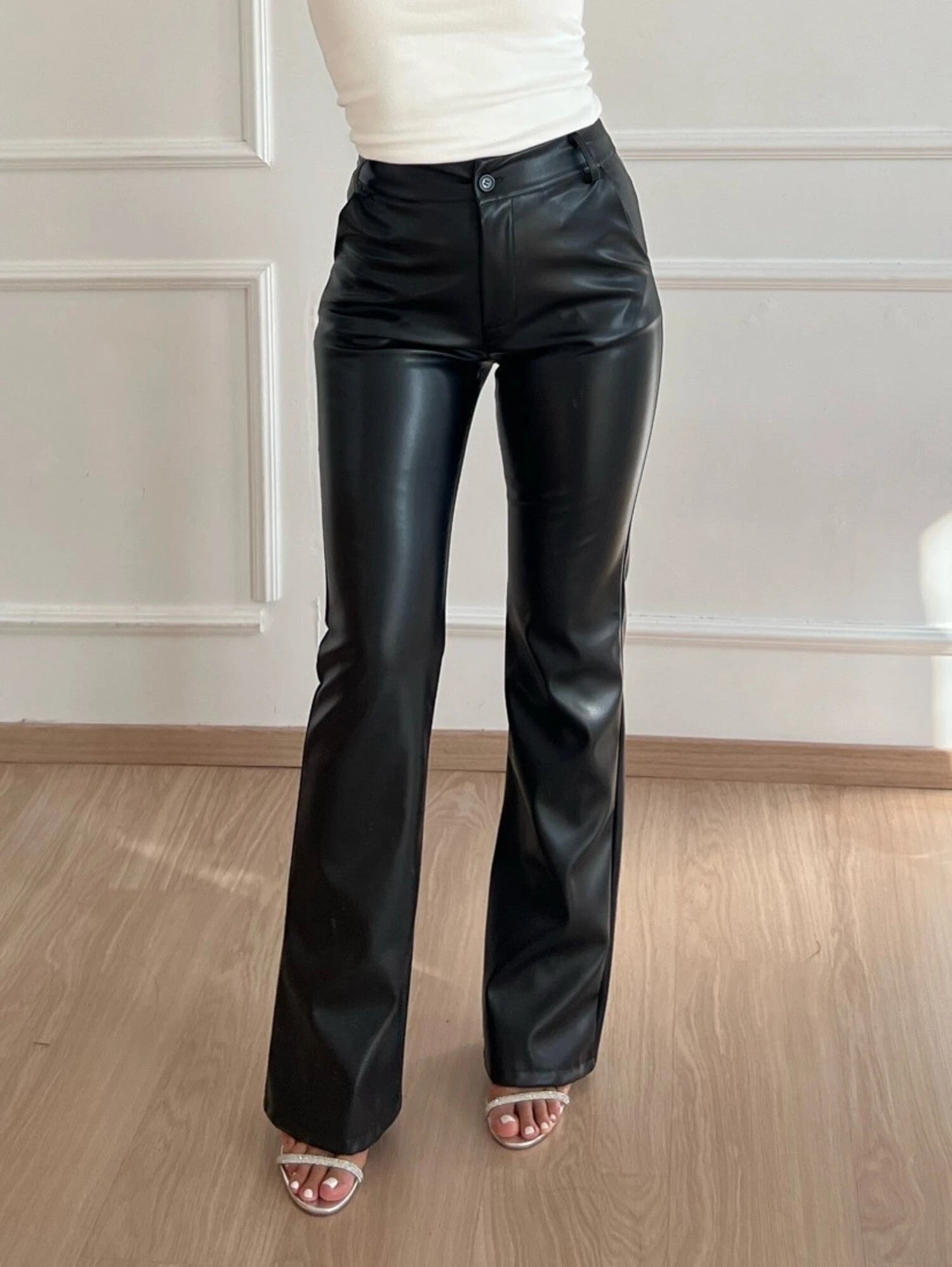 Lysse | Leather trousers with flared leg for women Retro Fashion