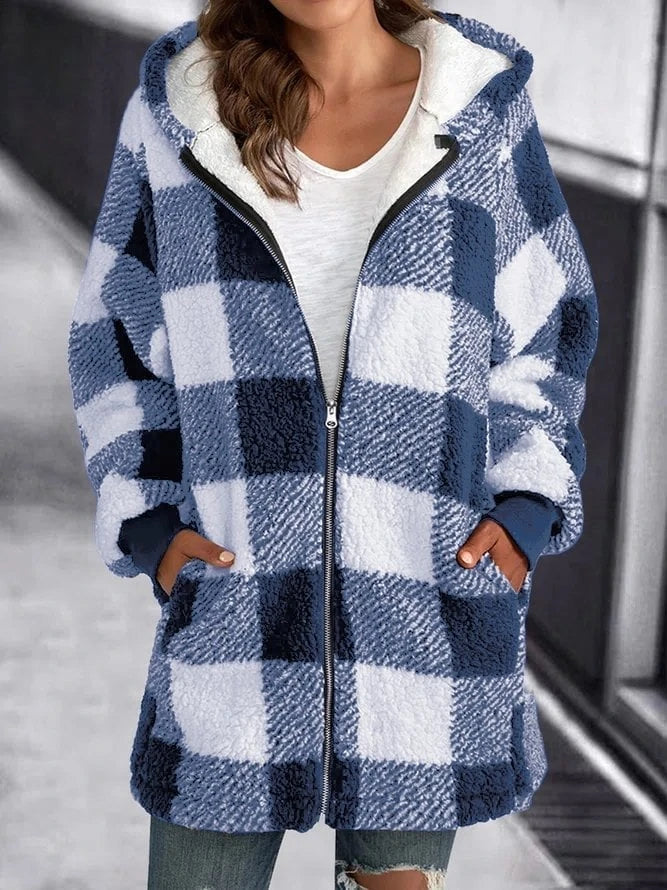 Lysse | Soft Women's Checked Fleece Hoodie