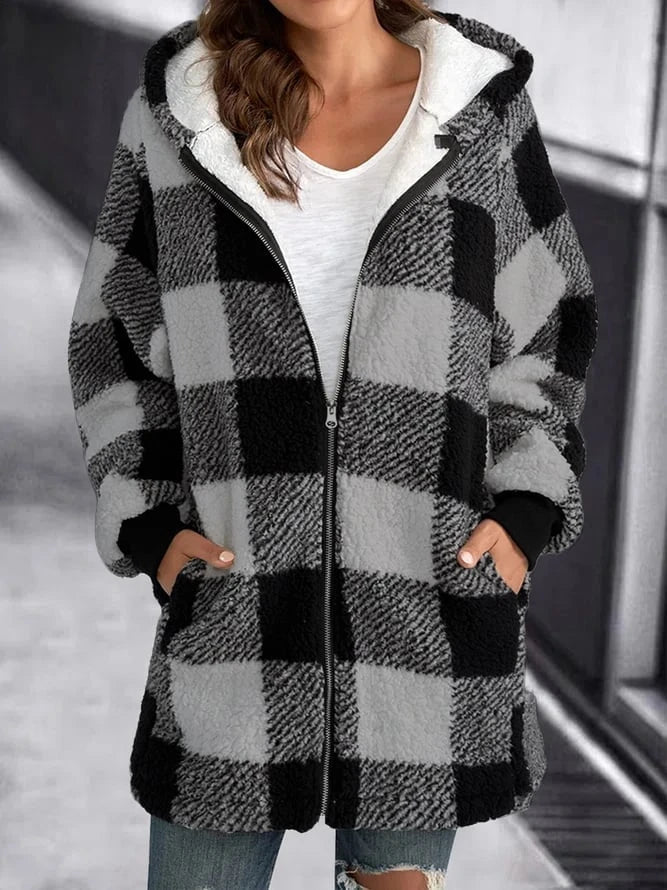 Lysse | Soft Women's Checked Fleece Hoodie
