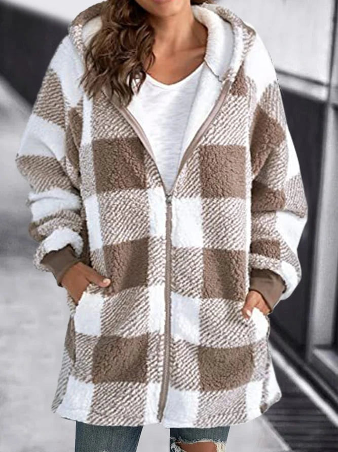 Lysse | Soft Women's Checked Fleece Hoodie