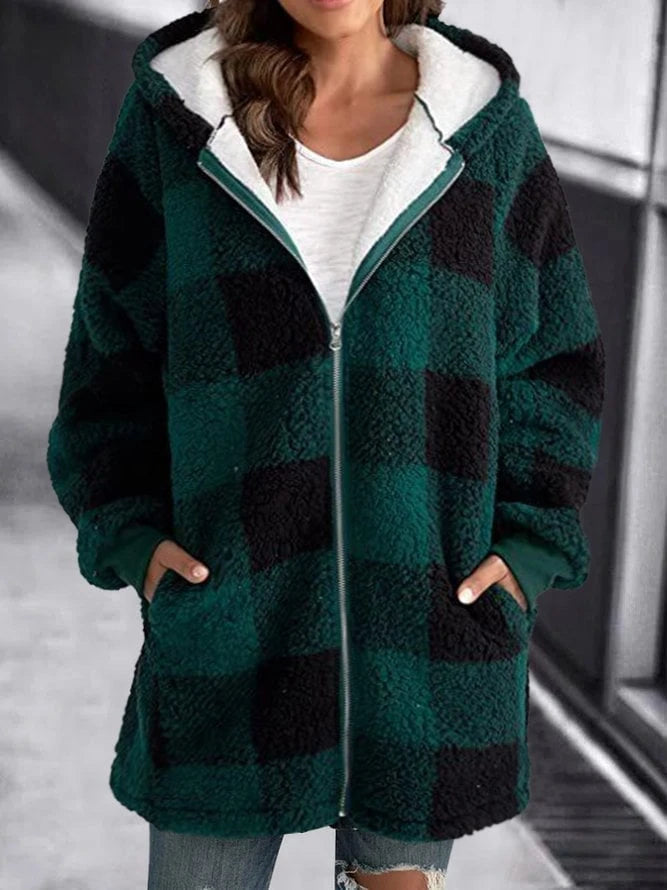 Lysse | Soft Women's Checked Fleece Hoodie