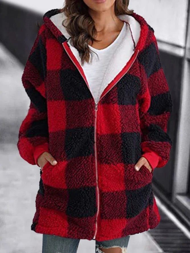Lysse | Soft Women's Checked Fleece Hoodie