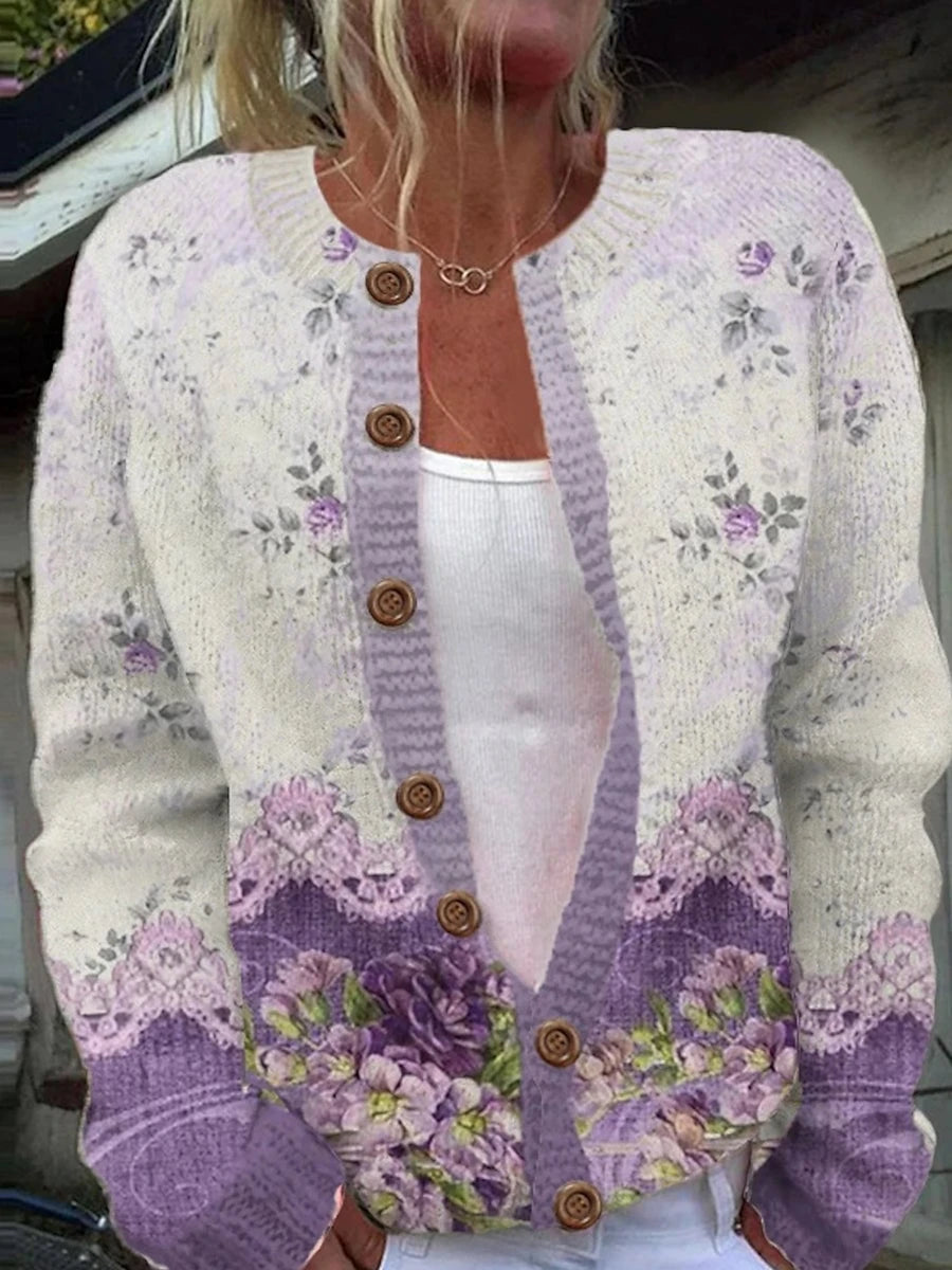 Lysse | Casual cardigan with floral pattern for women