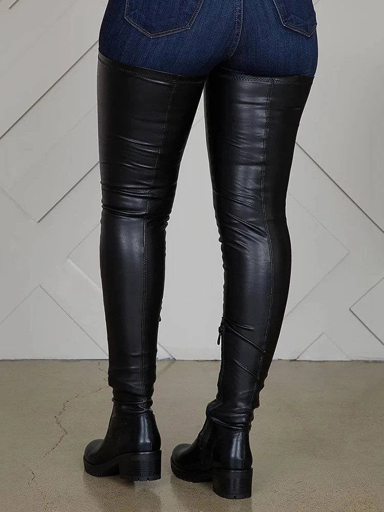 Lysse | Flat Overknee Boots made of Leather for Winter